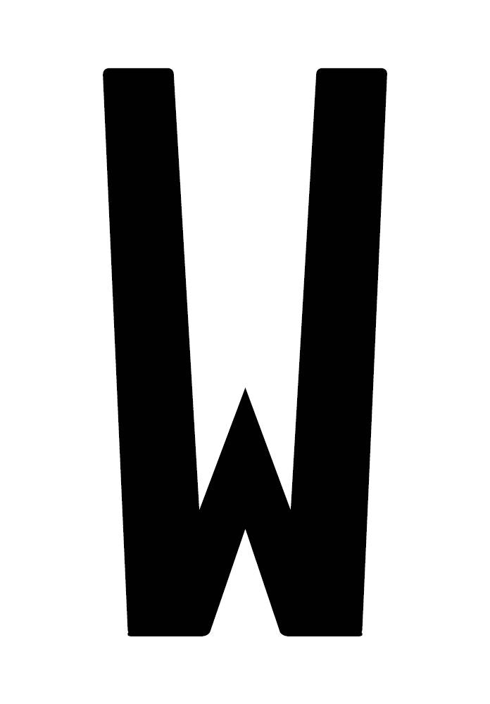 Cora Envelope 10 adhesive letters ''W'' for repeater plate