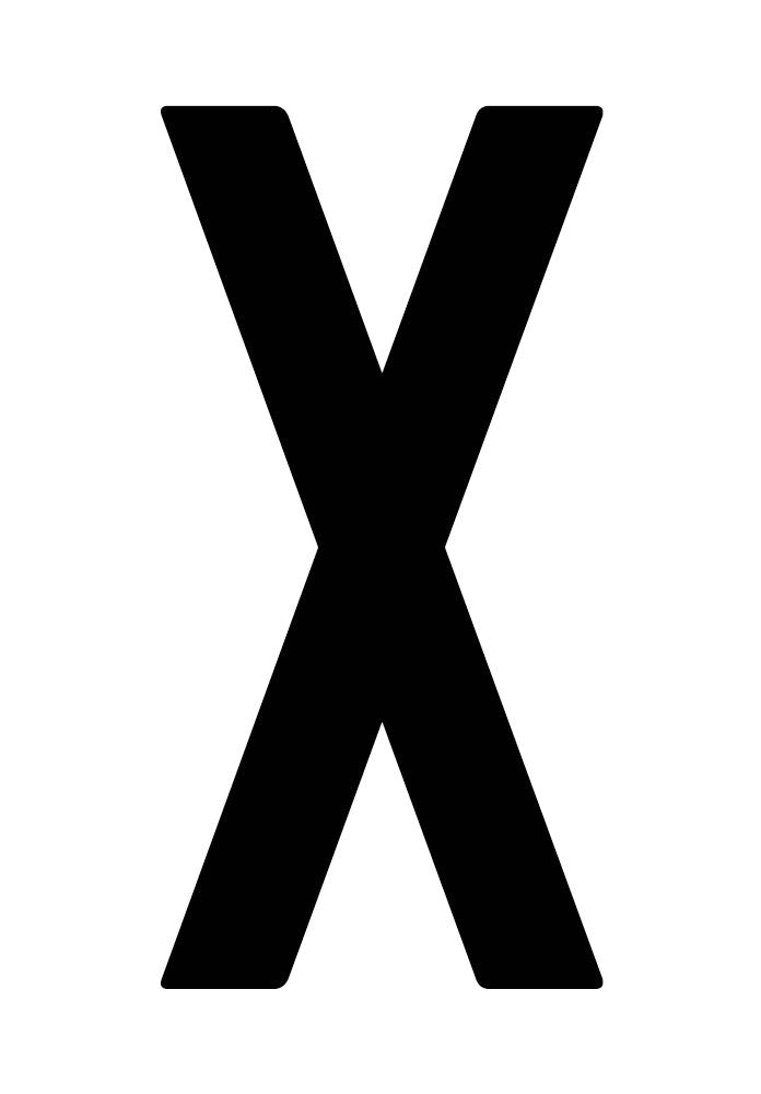 Cora Umschlag, 10 Klebebuchstaben „X“ für Wiederholungsplatte
