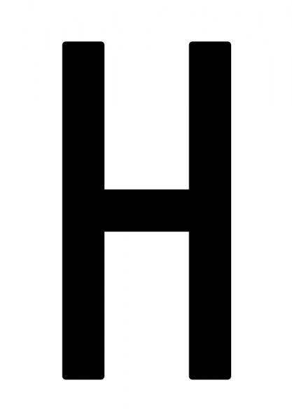 Cora Envelope 10 adhesive letters ''H'' for repeater plate