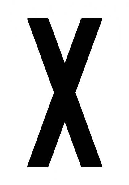 Sobre Cora 10 letras adhesivas ''X'' para placa repetidora