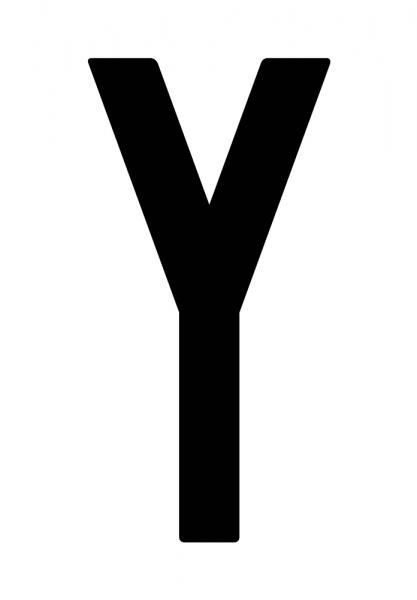 Cora Envelope 10 adhesive letters ''Y'' for repeater plate