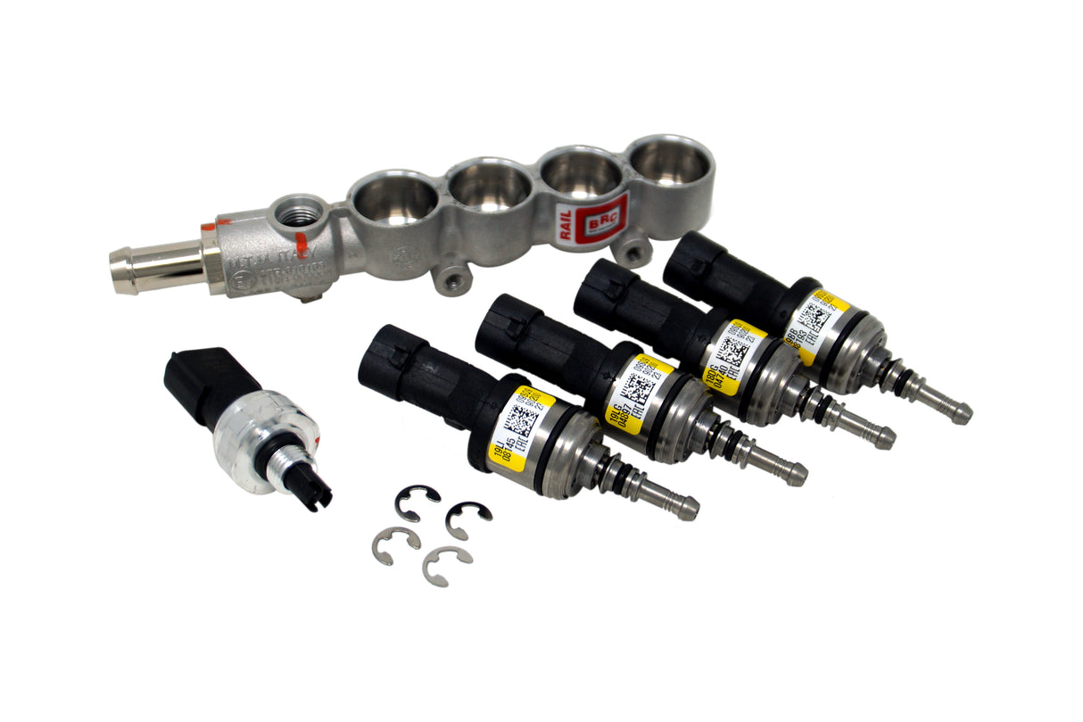 BRC rail iniettore 4 cilindri IN03 MY09 incl. sensore pressione, giallo