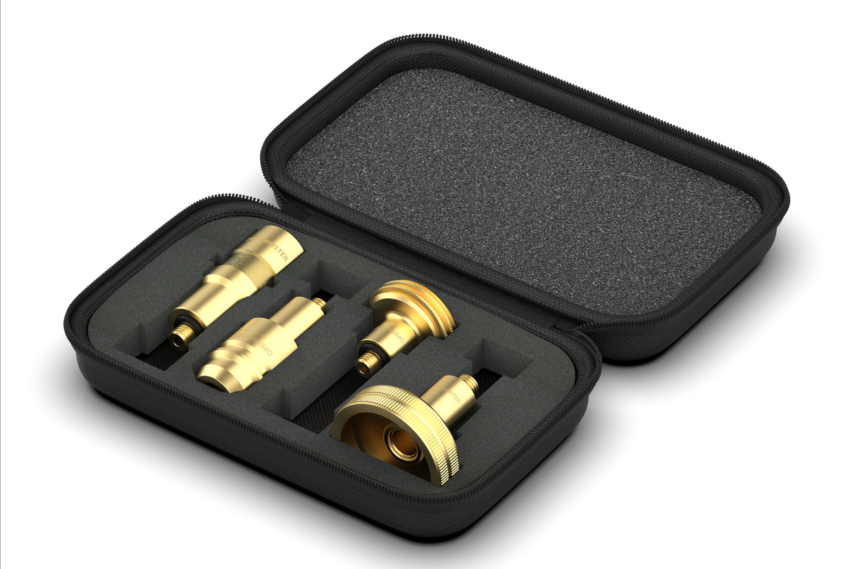 DREHMEISTER kit adattatore in valigetta per bombole di gas (M10/corto)