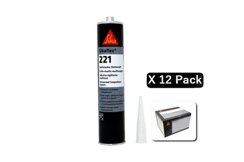 Sikaflex 221 300 ml - grau, 12er-Packung