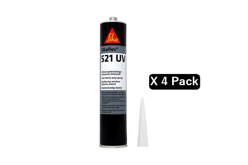 Sikaflex 521UV 300 ml – grau, 4er-Pack