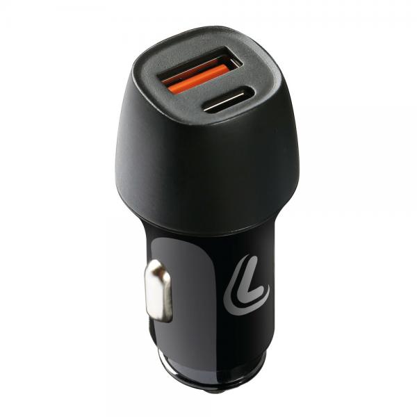 Lampa Usb Power Tec, caricabatteria 2 porte Usb Ultra Fast Charge 18W 12/24V
