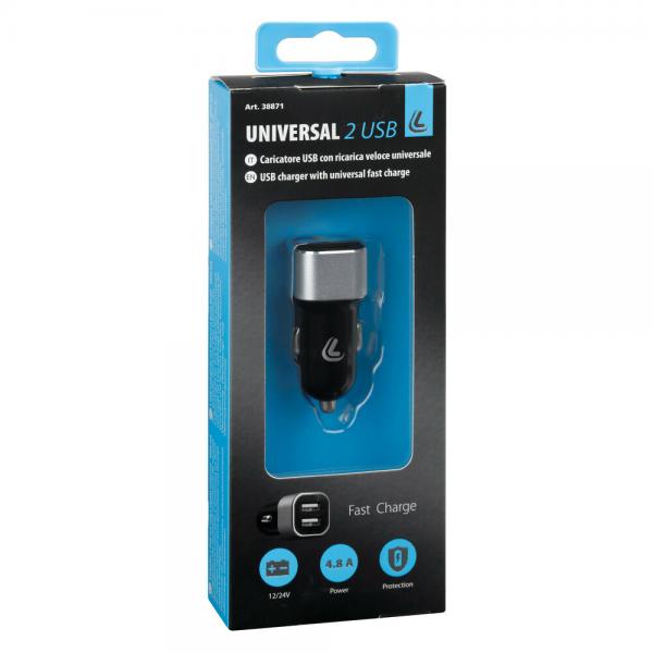 Cargador de Lámpara 2 puertos USB - Carga Rápida - 4800 mA - 12/24V 38871