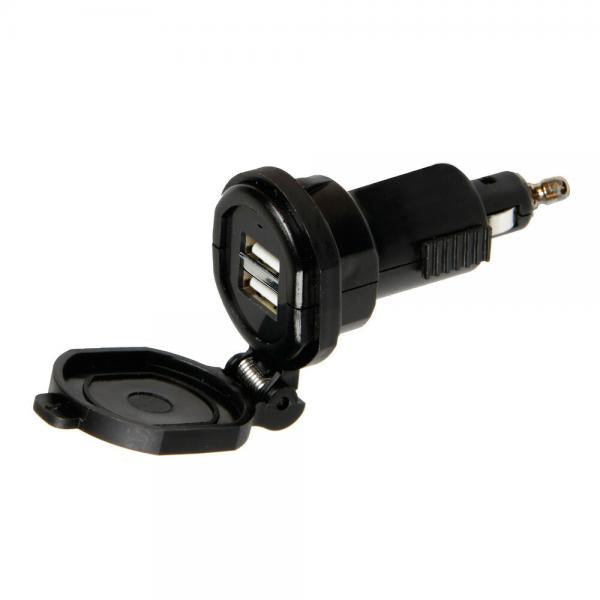 Lámpara Din-Tech, cargador USB DIN de 2 puertos - Carga rápida - 2700 mA - 12/32 V 38882