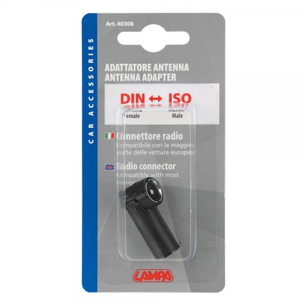 Adaptador Antena Lampa DIN Hembra>ISO Macho 40308