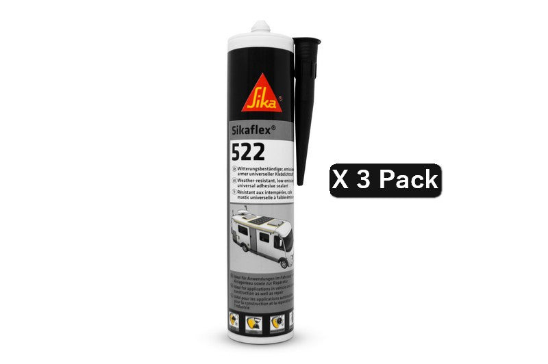 Sikaflex -522 schwarz C124 - 300ml PACKUNG MIT 3 STÜCK