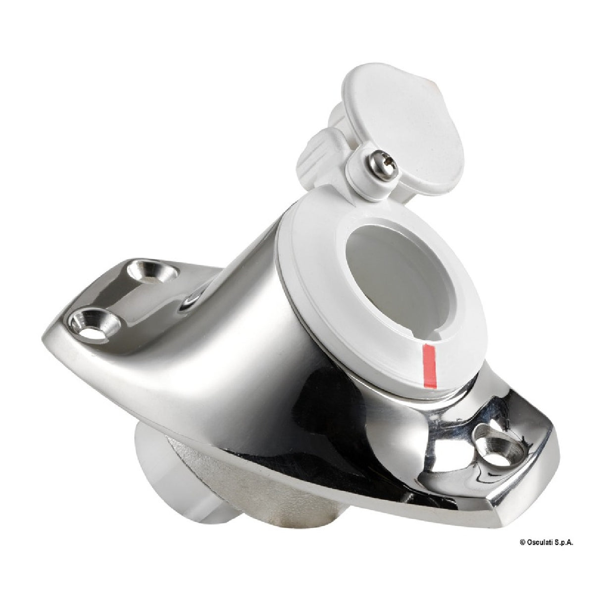 Osculati Base angular empotrada de acero inoxidable con tapa blanca 11.000.09 11.000.09