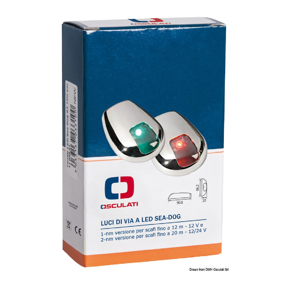 Luz de navegación LED Osculati Sea-Dog en acero inoxidable 11.050 11.050.01