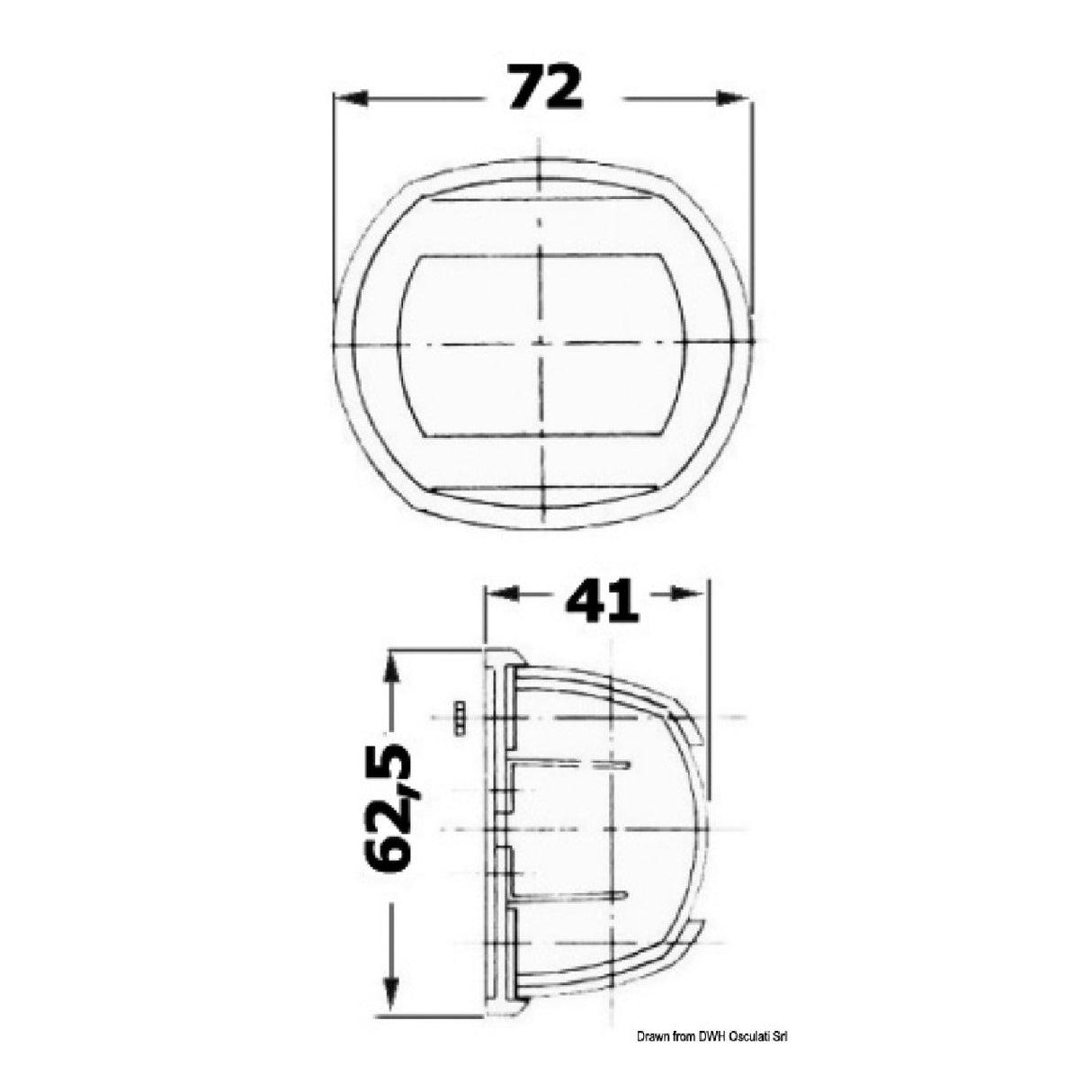 Osculati Compact 12 navigation lights in mirror-polished AISI 316 11.406.01