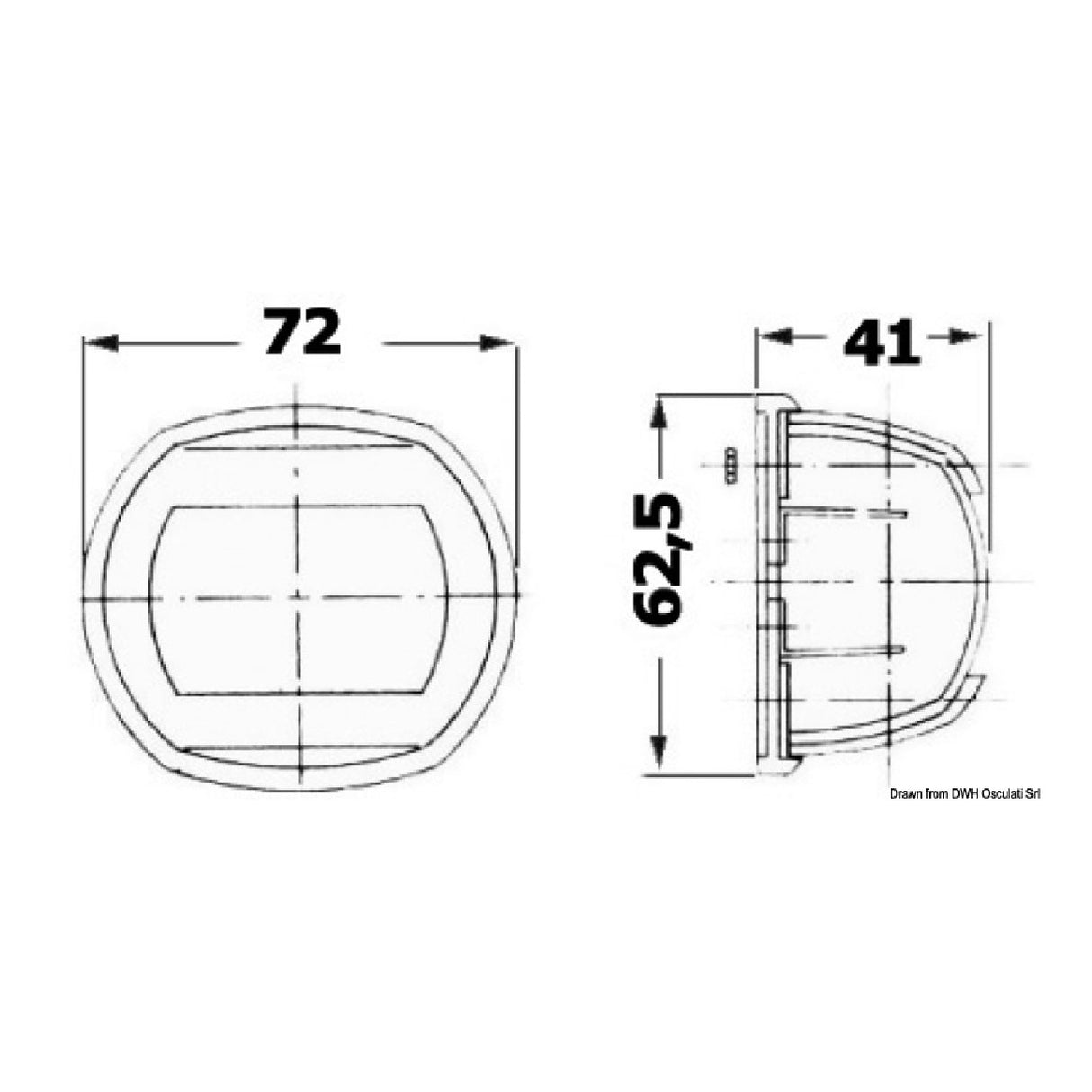 Osculati Compact 12 LED-Navigationslichter aus hochglanzpoliertem AISI 316 11.446.01