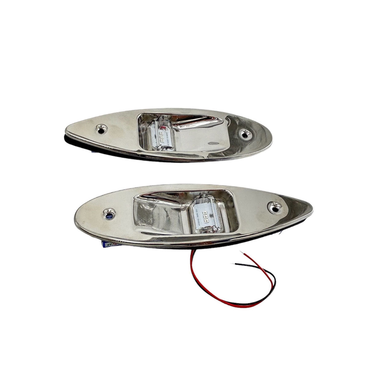 Luces de navegación LED Trem de bajo consumo en acero inoxidable pulido espejo para montaje empotrado en la pared.