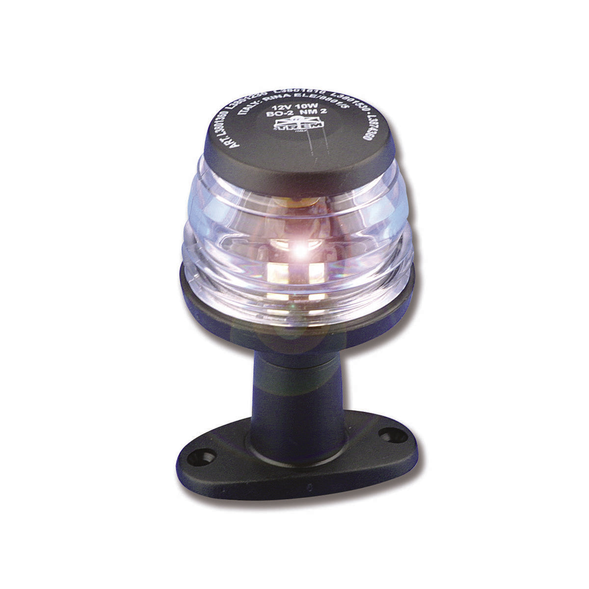 Trem 360-Grad-Halogen-Ankerleuchte mit schwarzem Sockel, Höhe 110 mm