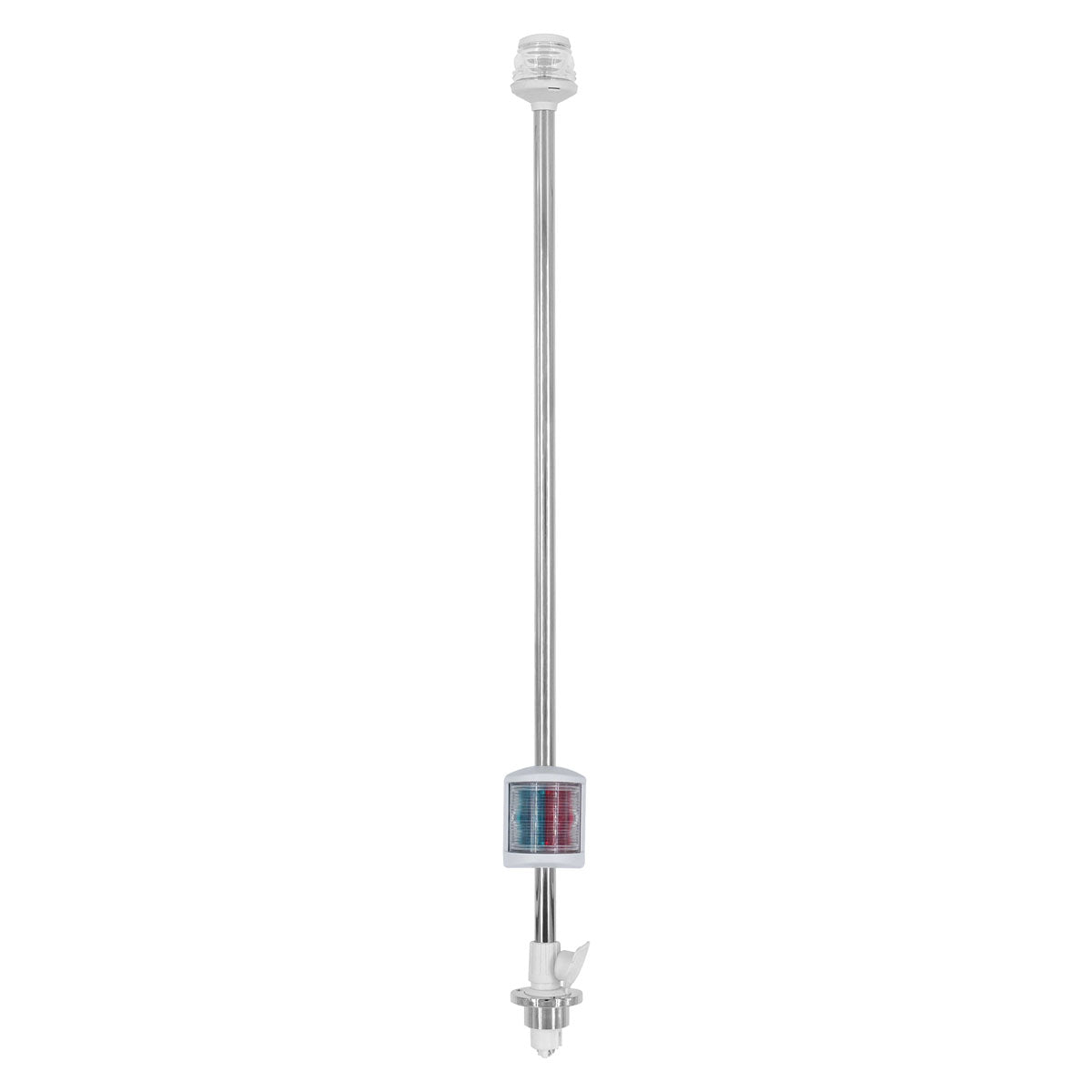 Trem 360/225 Grad Halogen ausziehbarer Combi Flachlichtmast, weiß, Höhe 1000 mm