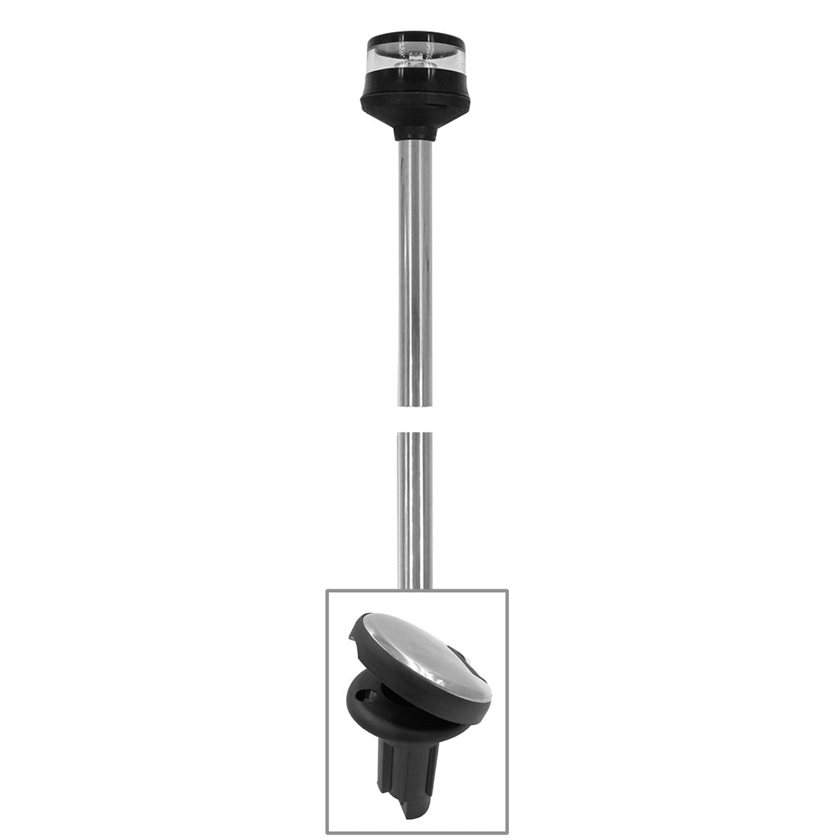 Pro Led Asta fanale colore nero 360 gemini estraibile a led con attacco in piano Lunar altezza 600 mm