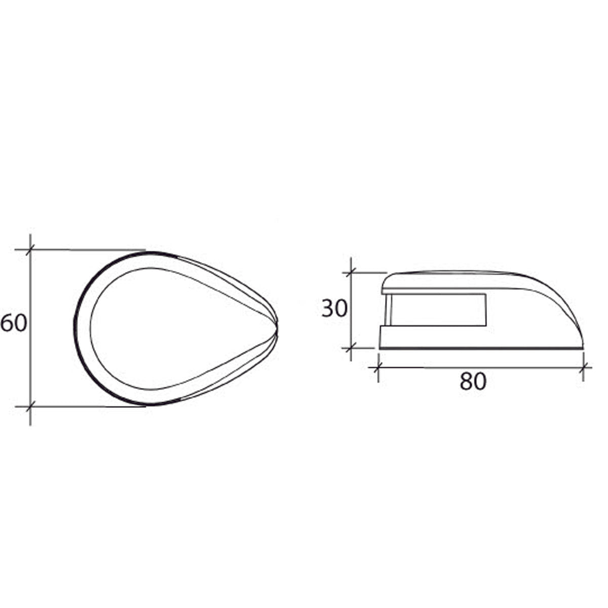 PRO LED-Serie Navigationslicht Gemini LED Schwarz Links Modell