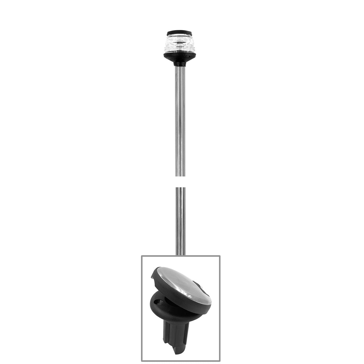 Trem 360° LED-Lichtleiste, EASY LED abnehmbar flach mit Lunar-Sockel, schwarz