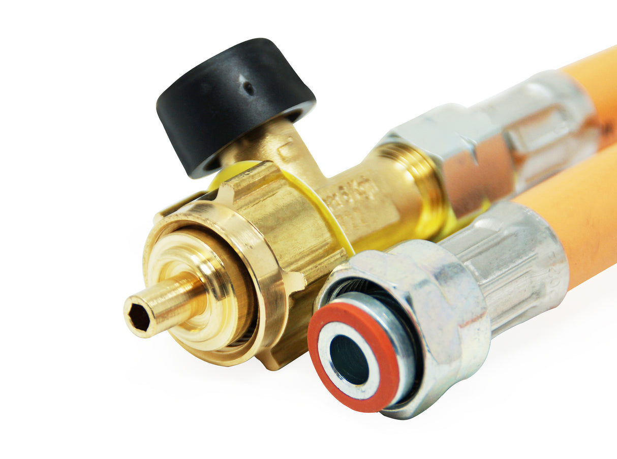 Manguera de gas de alta presión Truma + protección contra rotura de manguera G.36 -> G.12 - 450 mm