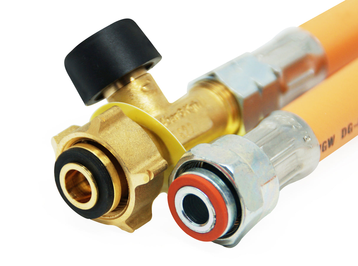 Manguera de gas de alta presión Truma + protección contra rotura de manguera G.36 -> G.2 - 450 mm