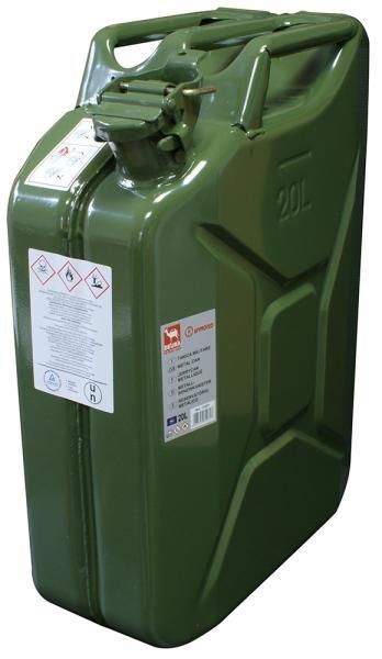 Bidón metálico para gasolina Cora de 20 litros, homologado por la ONU