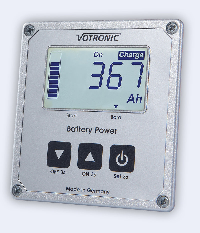 Votronic LCD battery computer 400 S Set completo di cinghia di messa a terra 75 mm