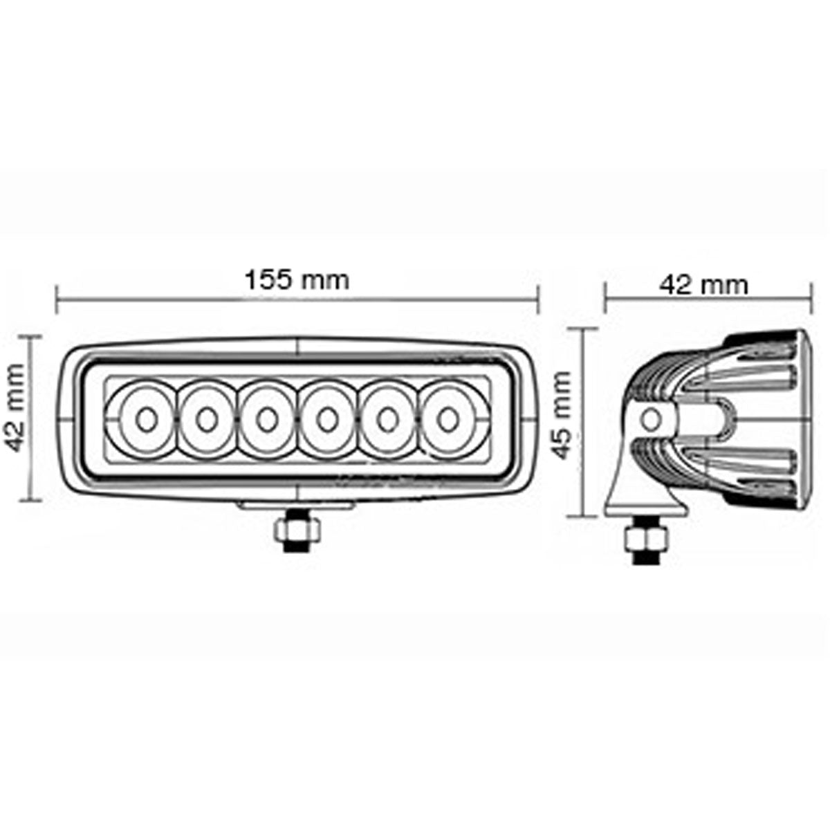 Trem Wasserdichter LED-Bootsleuchtturm, 6 LEDs x 3 W, H 45 x L 160 x T 63 mm