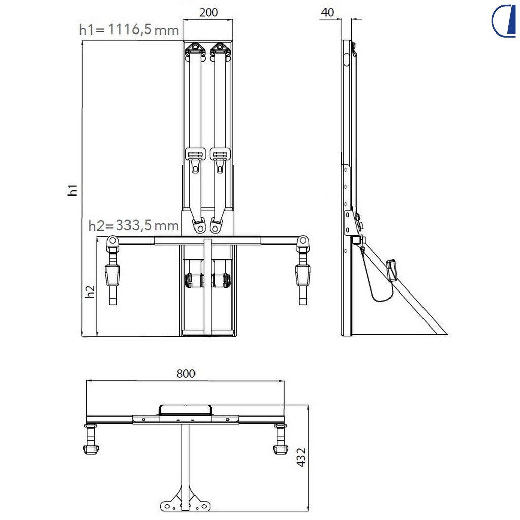 Di-Tec Kit struttura frontemarcia doppia per Ducato Van puntone dritto h 1116,5 mm