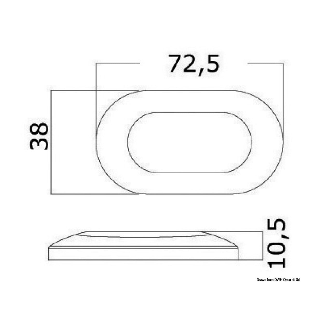 Osculati Oval-Innenleuchte mit 6 weißen LEDs 13.178.04