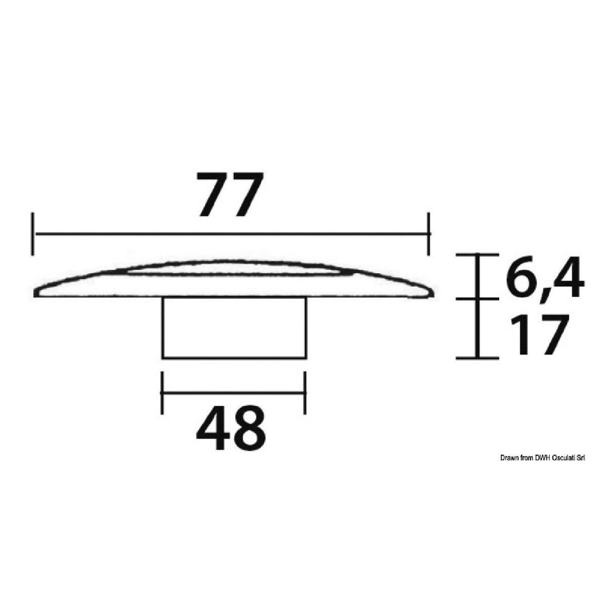 Osculati LED ceiling light for recessed or external installation 13.179.56