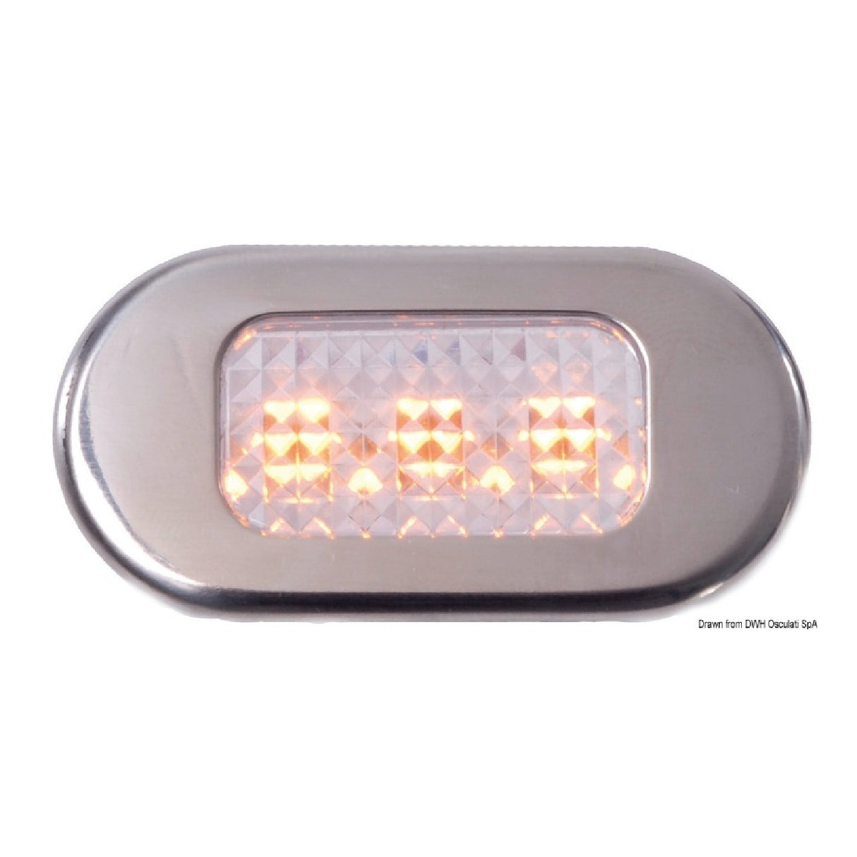 Osculati Edelstahl-Innenleuchte mit 3 gelben LEDs 13.181.01