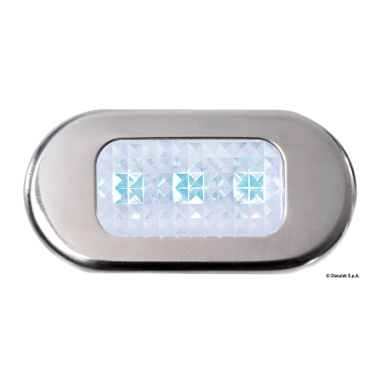 Osculati Luz de cortesía inox 3 LED azul 13.181.03