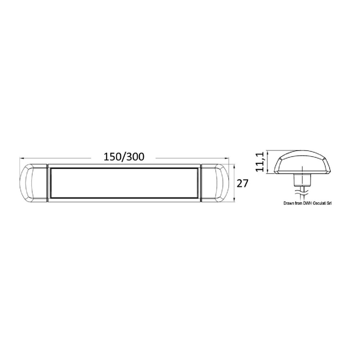Osculati Luce LED da appoggio stagna 3500K 12/24 Volt 13.193.01