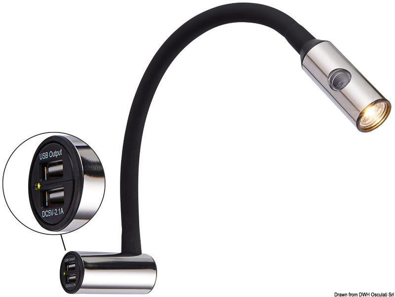 Osculati 13.237.07 Articulated LED spotlight for bed head/map reading