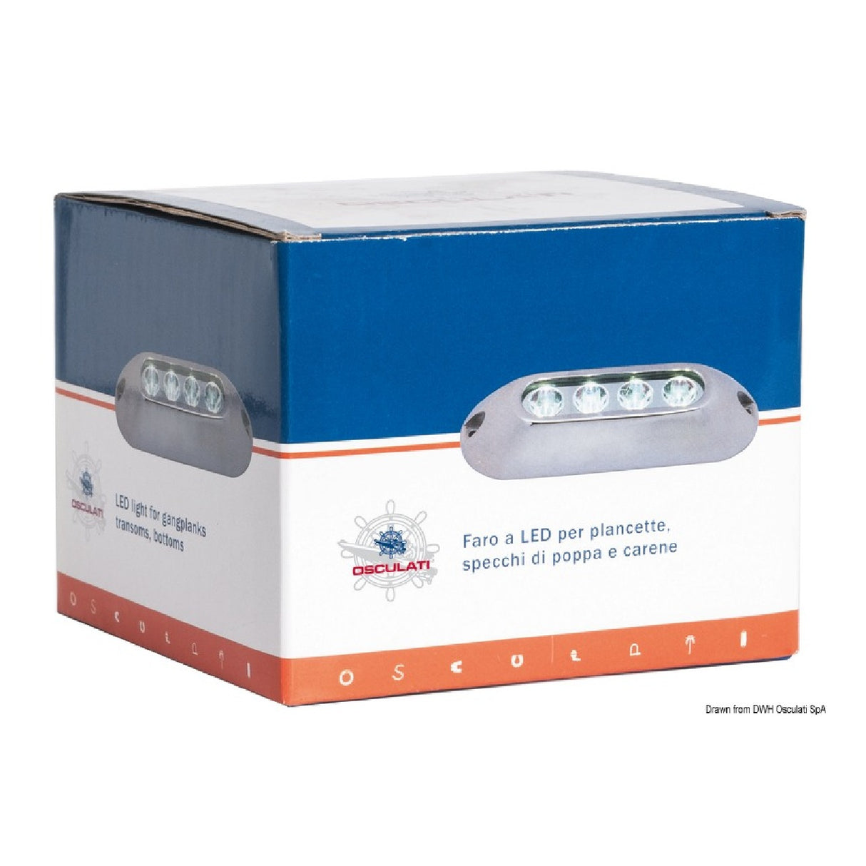 Luz subacuática LED Osculati para plataformas, espejos de popa, cascos y bañeras 4/6 LED 13.281.00
