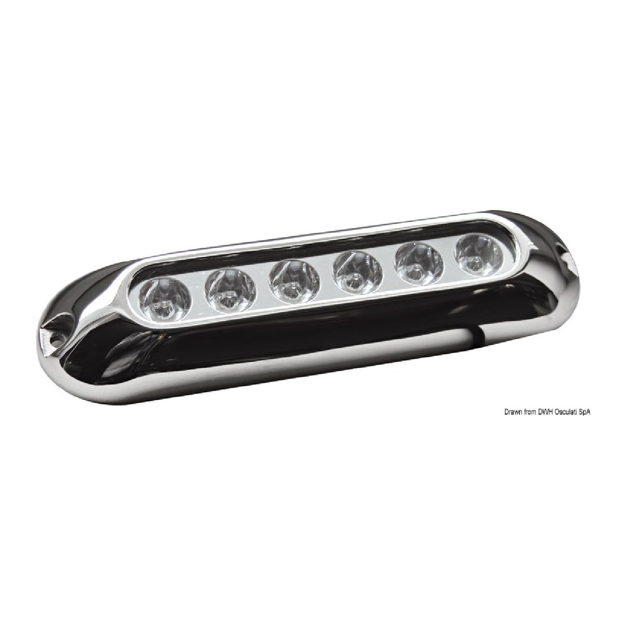 Luz subacuática LED Osculati para plataformas, espejos de popa, cascos y bañeras 4/6 LED 13.281.00