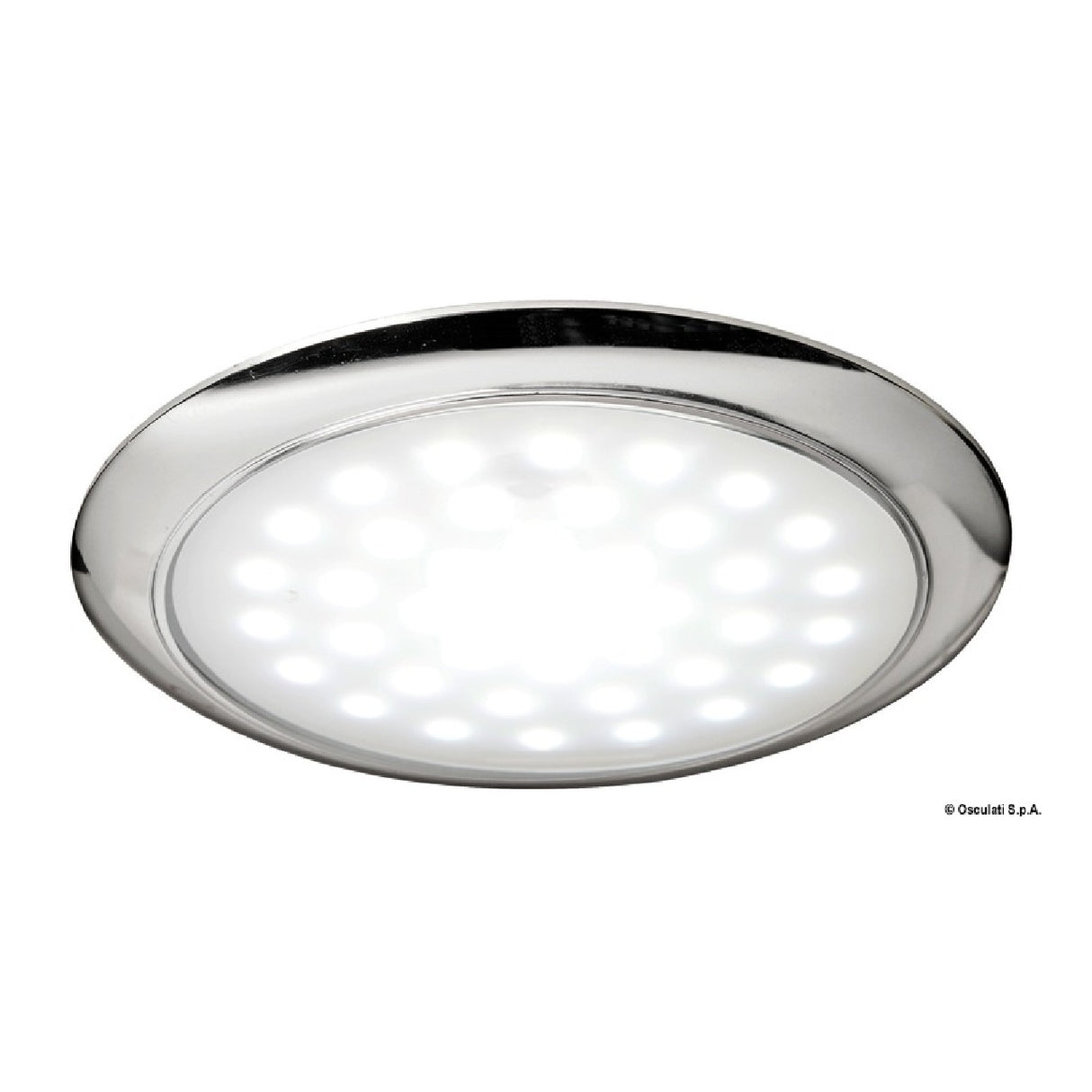 Osculati LED ceiling light with reduced projection 13.408.01