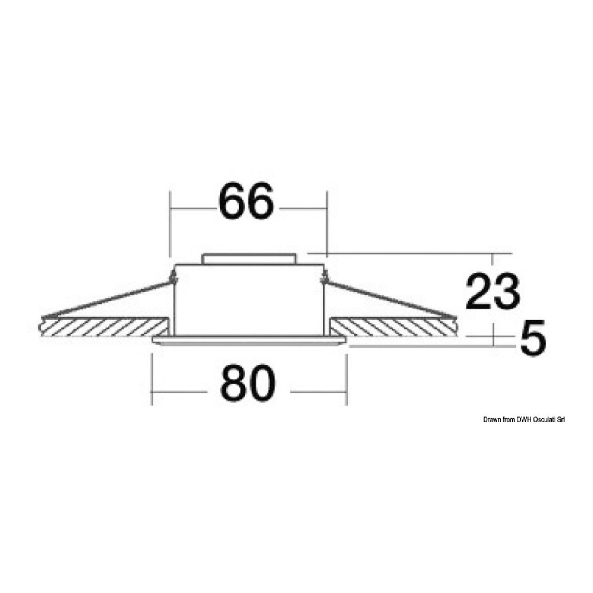 Osculati Asterope 13.434.01 flush-mounted halogen ceiling light
