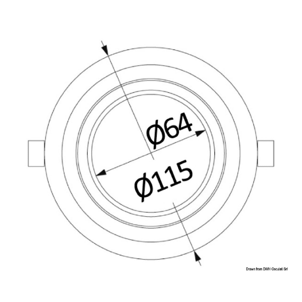 Osculati Adjustable ceiling light, white LED light 4W 13.437.21