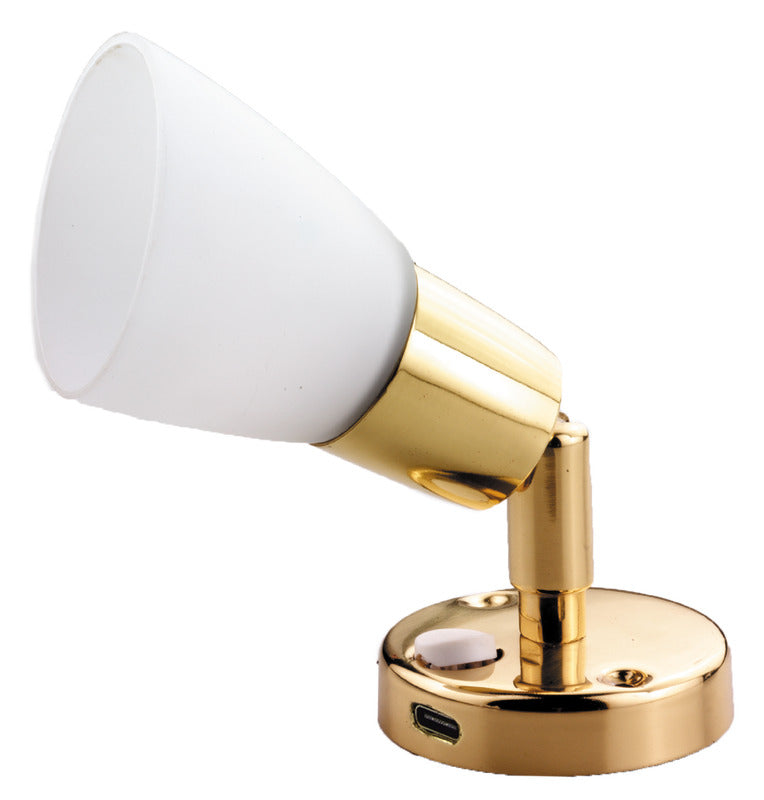Osculati LED brass spotlight with USB C and switch 13.438.93
