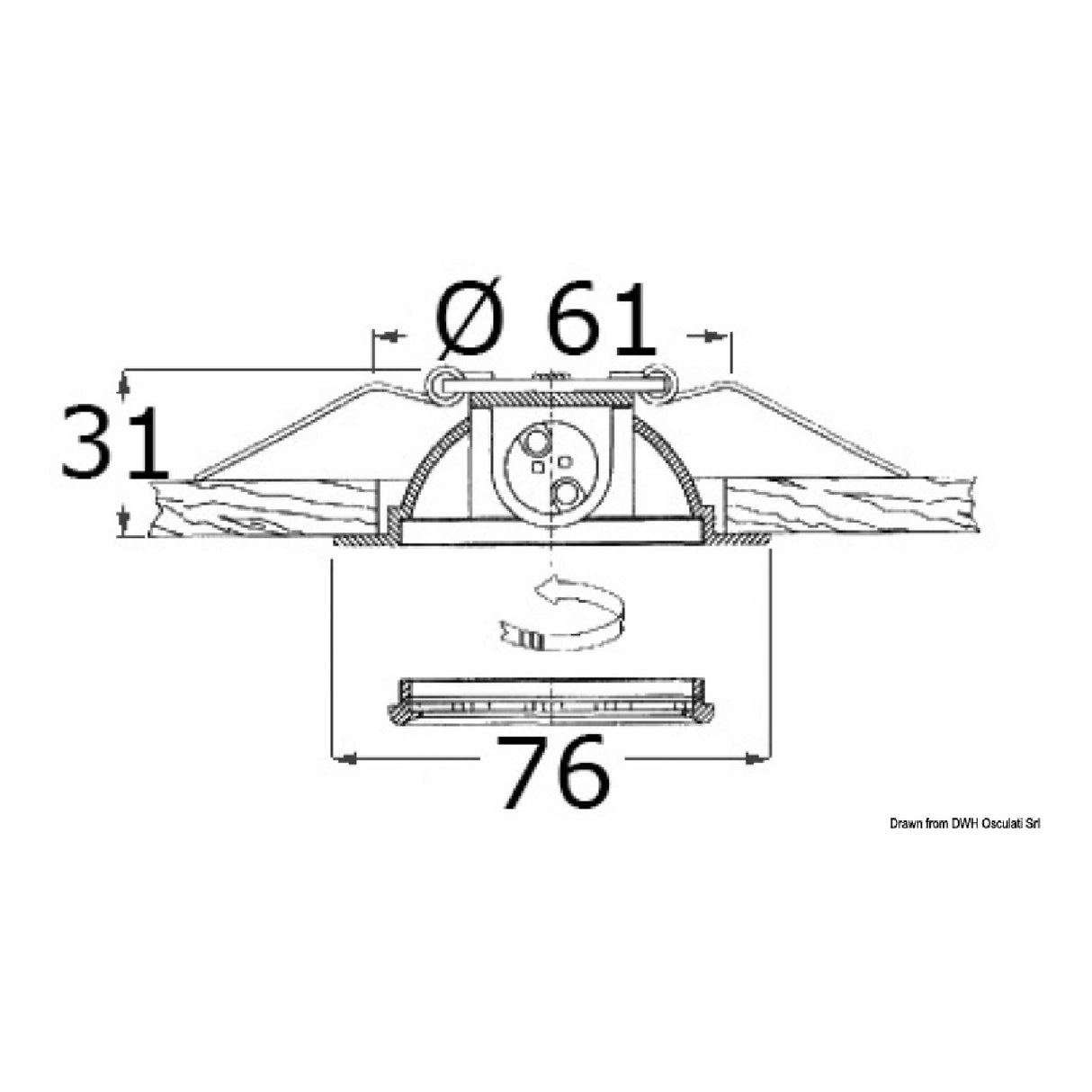 Lámpara de techo Foresti e Suardi Sextans en latón cromado