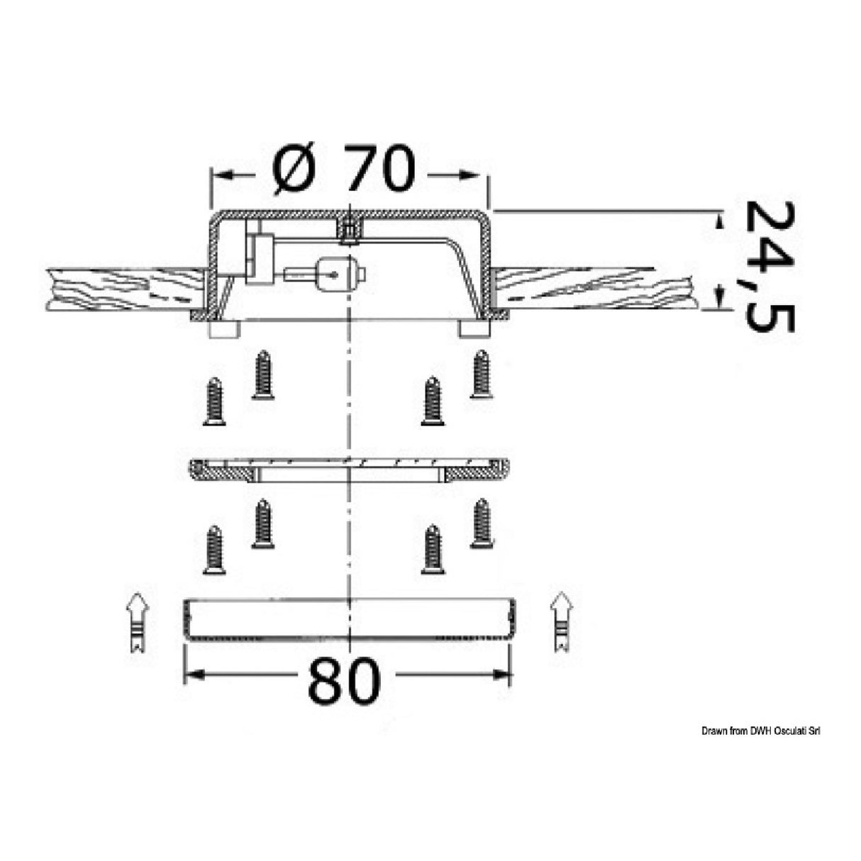 Foresti e Suardi Faretto Hydra inox lucido 10 W