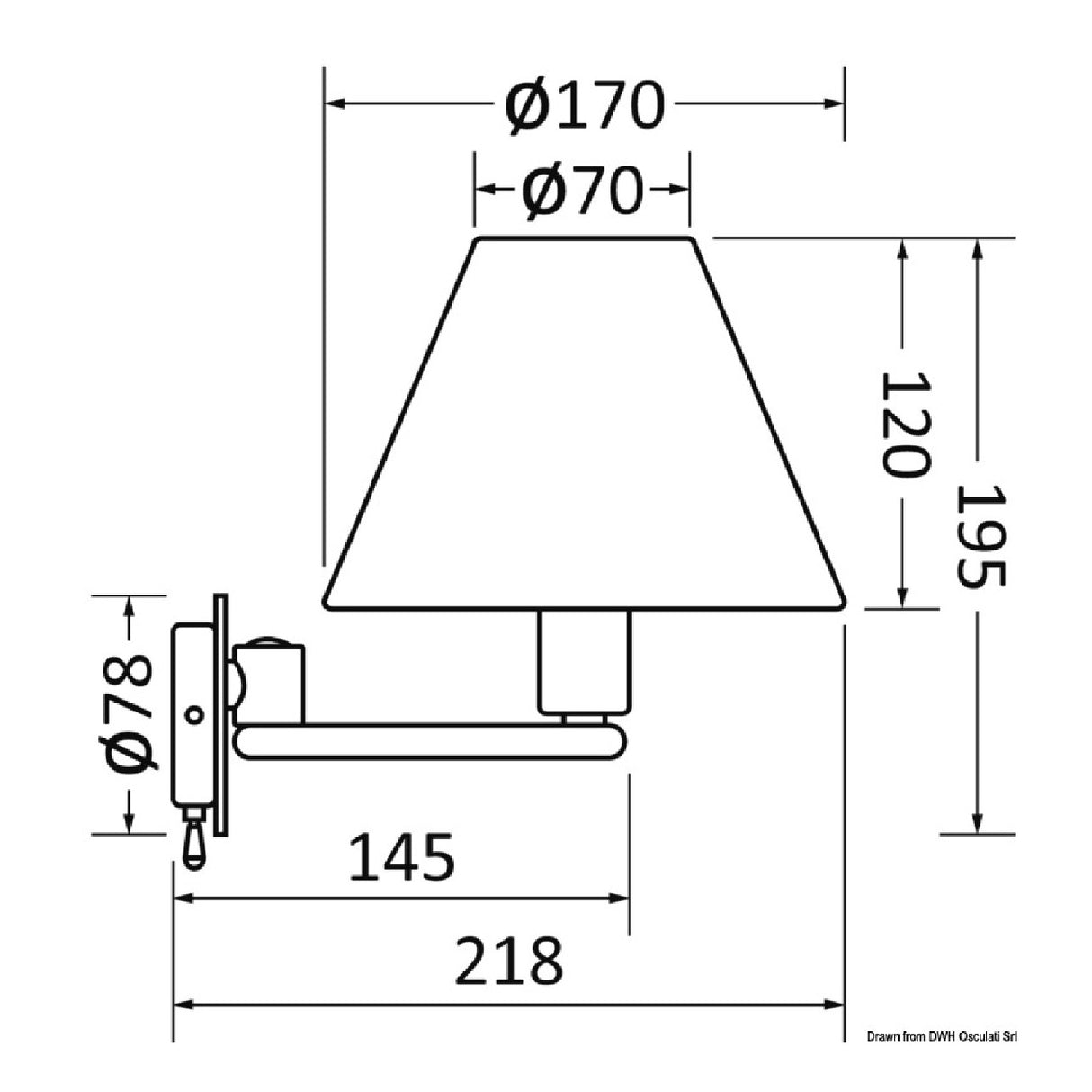 Foresti e Suardi Applique snodata Maia ottone cromato