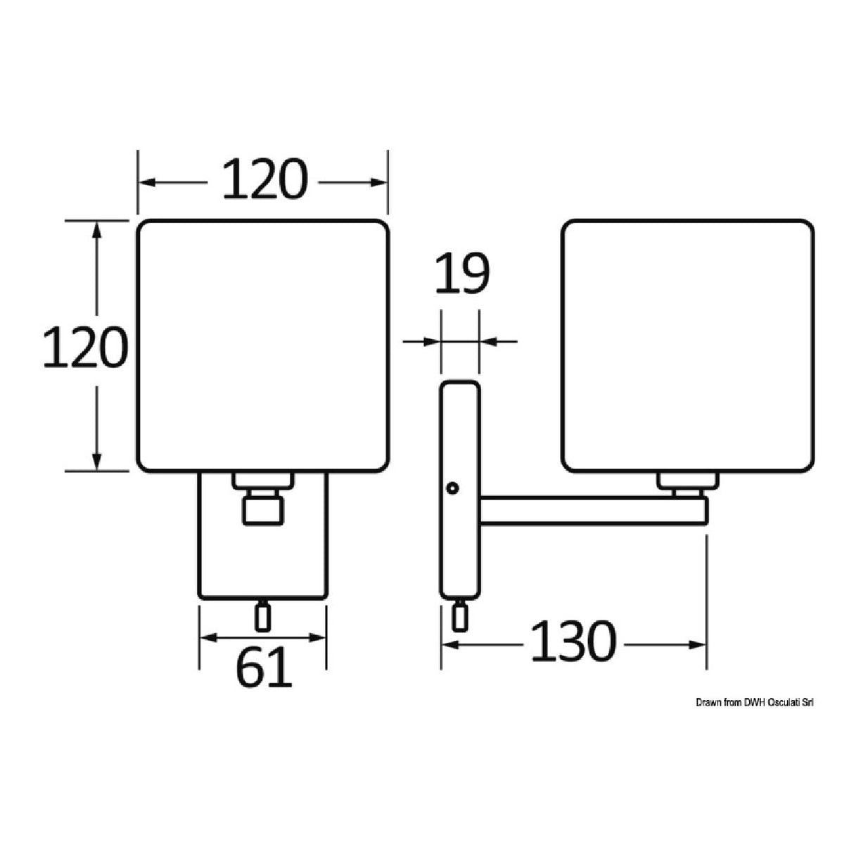Foresti e Suardi Applique snodata ottone cromato