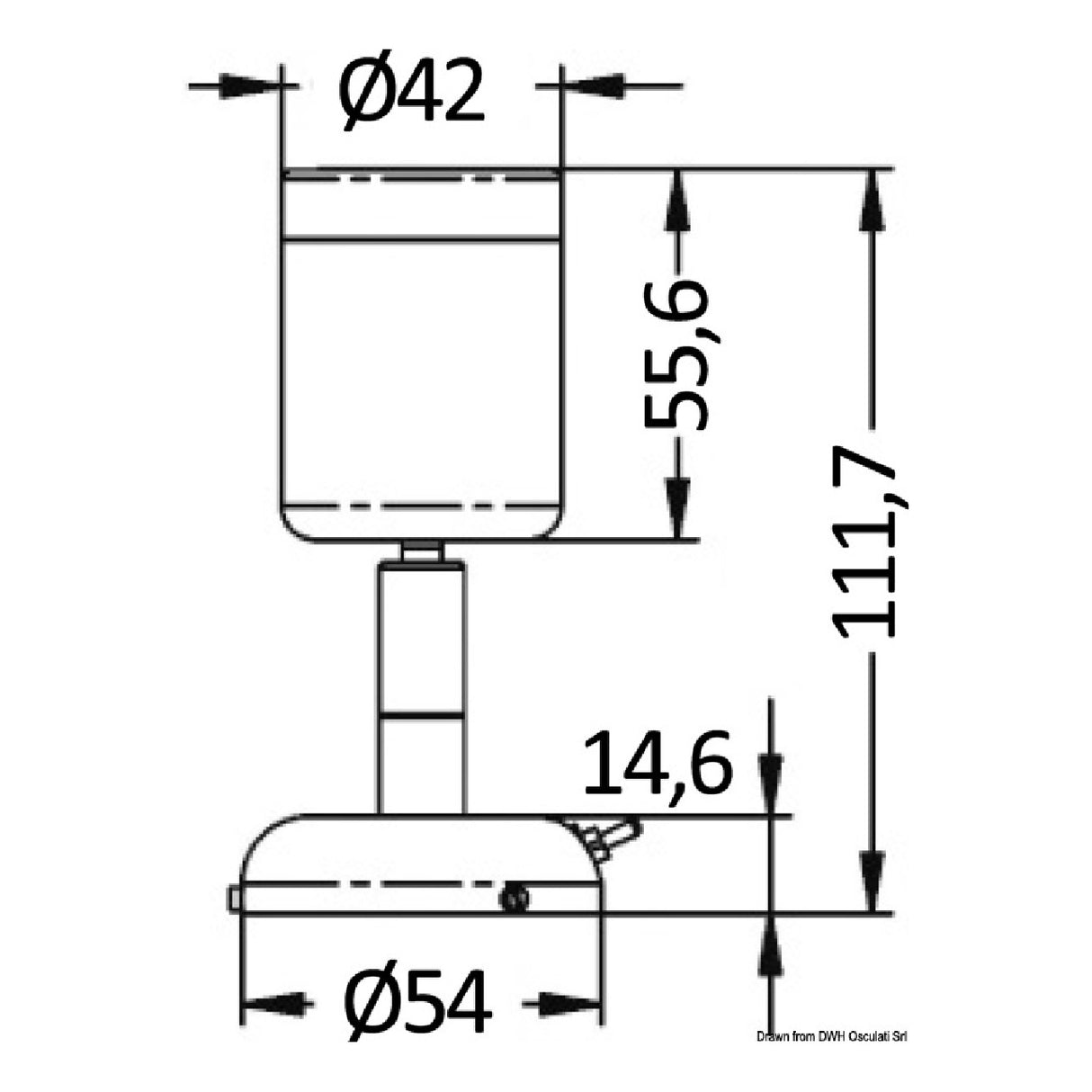 Osculati Gelenkwandleuchte 1 x 3 W HD 13.904.01