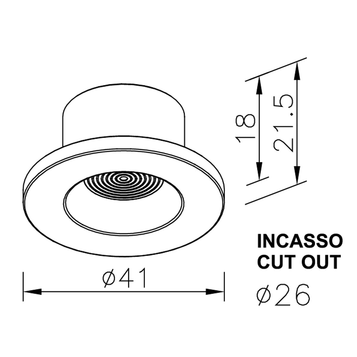 Aurora Lighting Plafoniera Barca a LED da incasso Lumen 110
