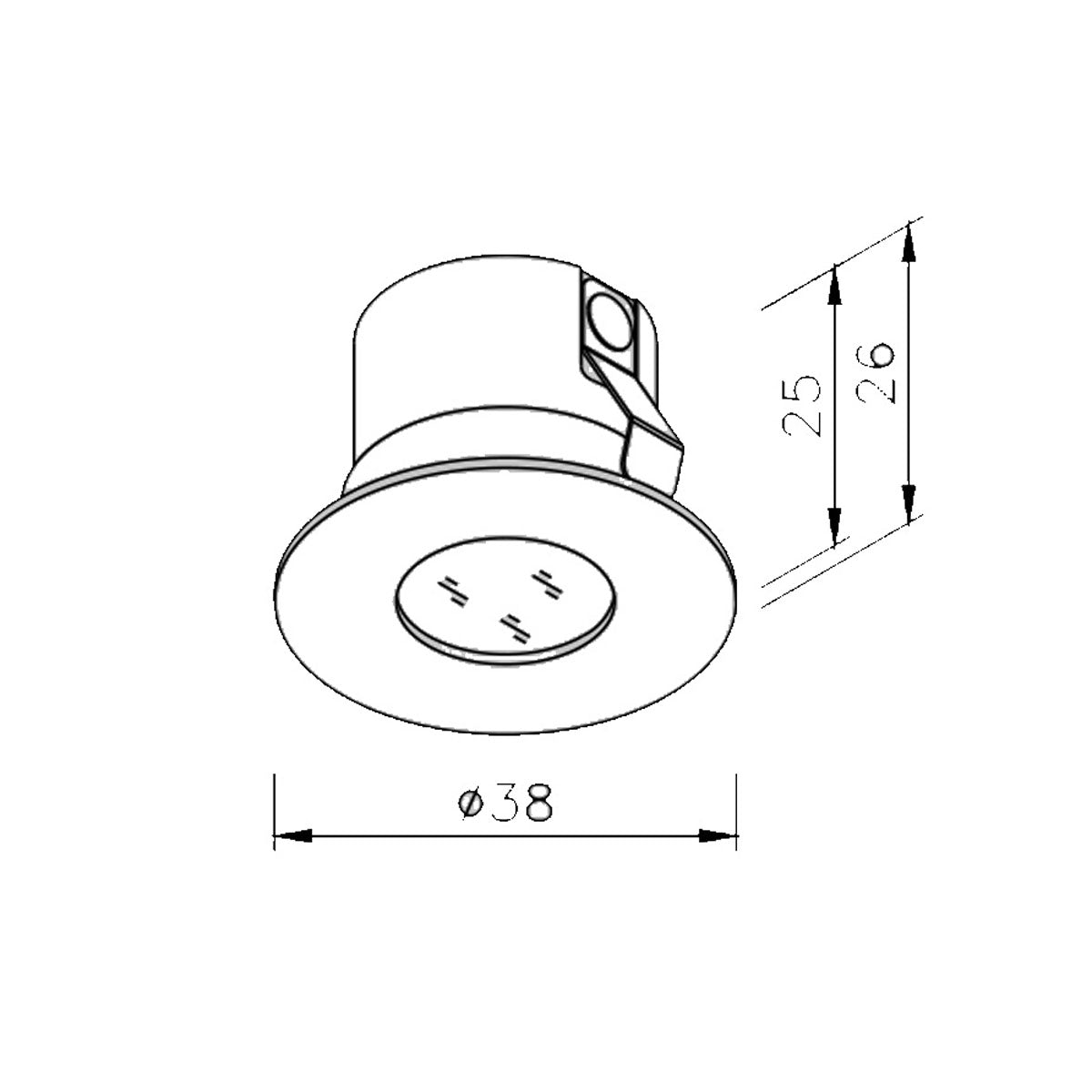 Lámpara LED empotrada de techo Auroled Mini Flat D.38mm