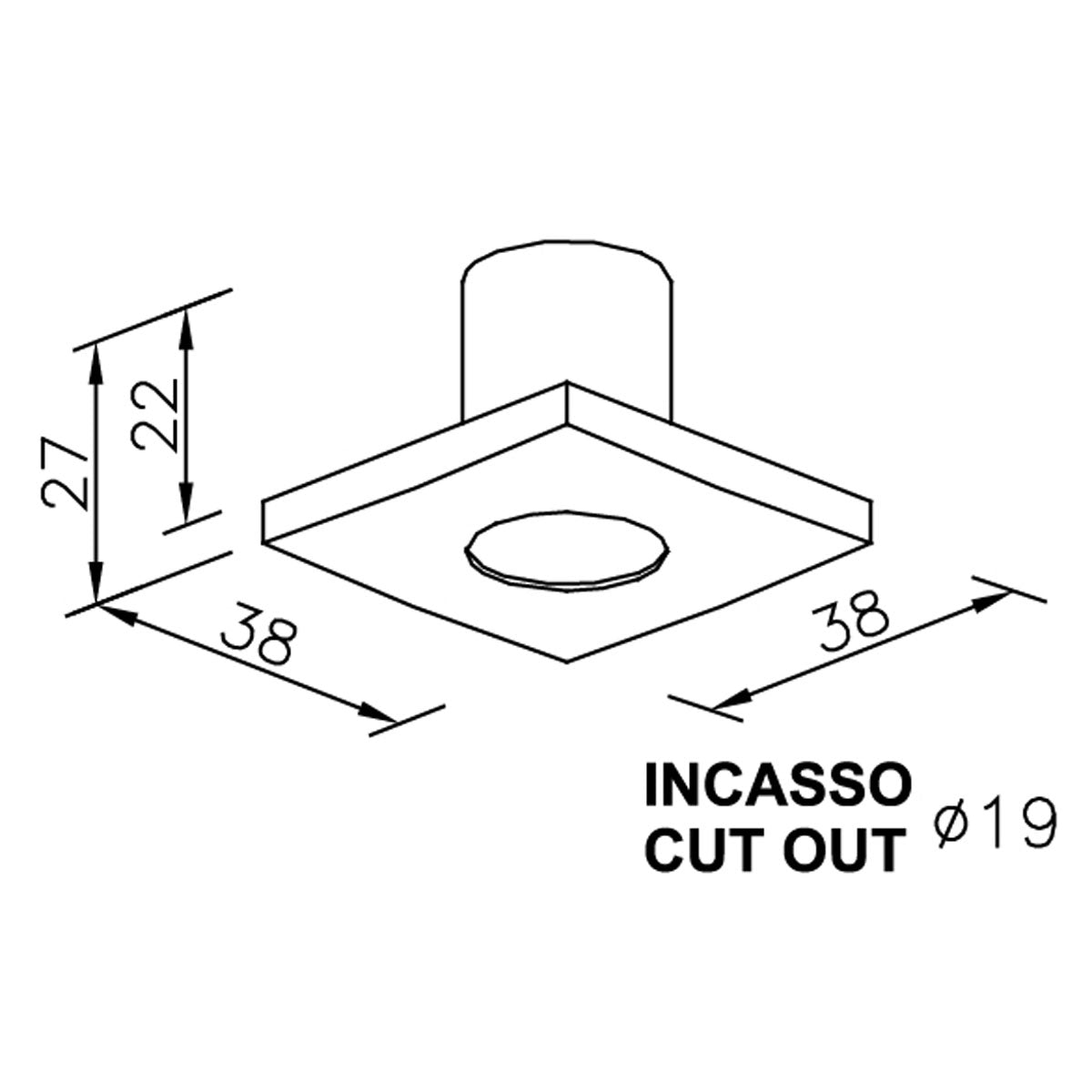 Aurora Lighting Luce di cortesia a LED da incasso Lumen 15